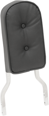 Drag Specialties Seats Tall Sissy Bar Pad with Piping for Harley-Davidson with 4 inch I.D. Square Bars - Black