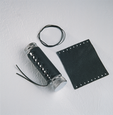 Drag Specialties Seats Leather Grip Covers for Harley-Davidson 1" Handlebar Grips, Black DS243058