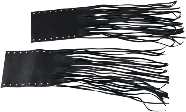 Drag Specialties Seats Fringed Leather Grip Covers for 1-Inch Bars - Fits Honda, Harley, Yamaha, Kawasaki, and More (Part DS243060)