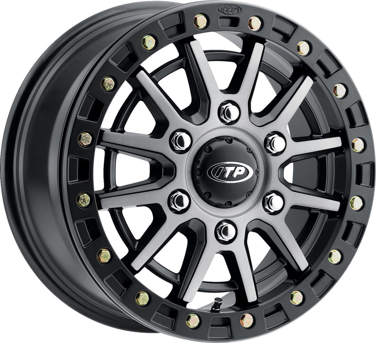 ITP Wheel - SD10 Beadlock - Front/Rear - Brushed Gray w/Black - 15x7 - 6/5.5 - 78.9 mm 1522771720B