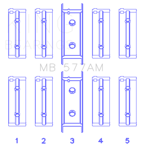 King Engine Bearings Mitsubishi 4G52 (Size +0.50mm) Main Bearing Set