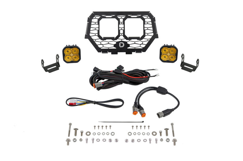 Diode Dynamics 14-18 Polaris RZR XP Stage Series LED Grille Kit - Sport Yellow Fog