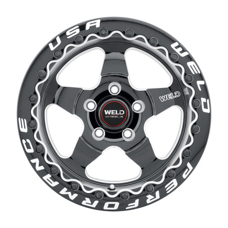 Weld S904 15x10 Ventura Beadlock Wheel with Gloss Black Finish - 5x114.3 Bolt Pattern, ET51 Offset, 78.1mm Center Bore