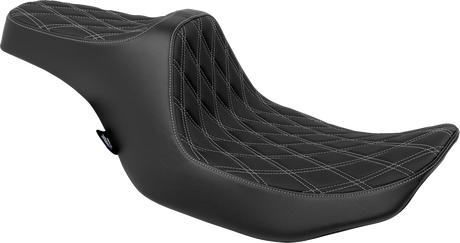 Drag Specialties Seats Predator III Double Diamond Seat with Silver Stitching for Harley FLT/FLH 2023-2024 – Model 4686C