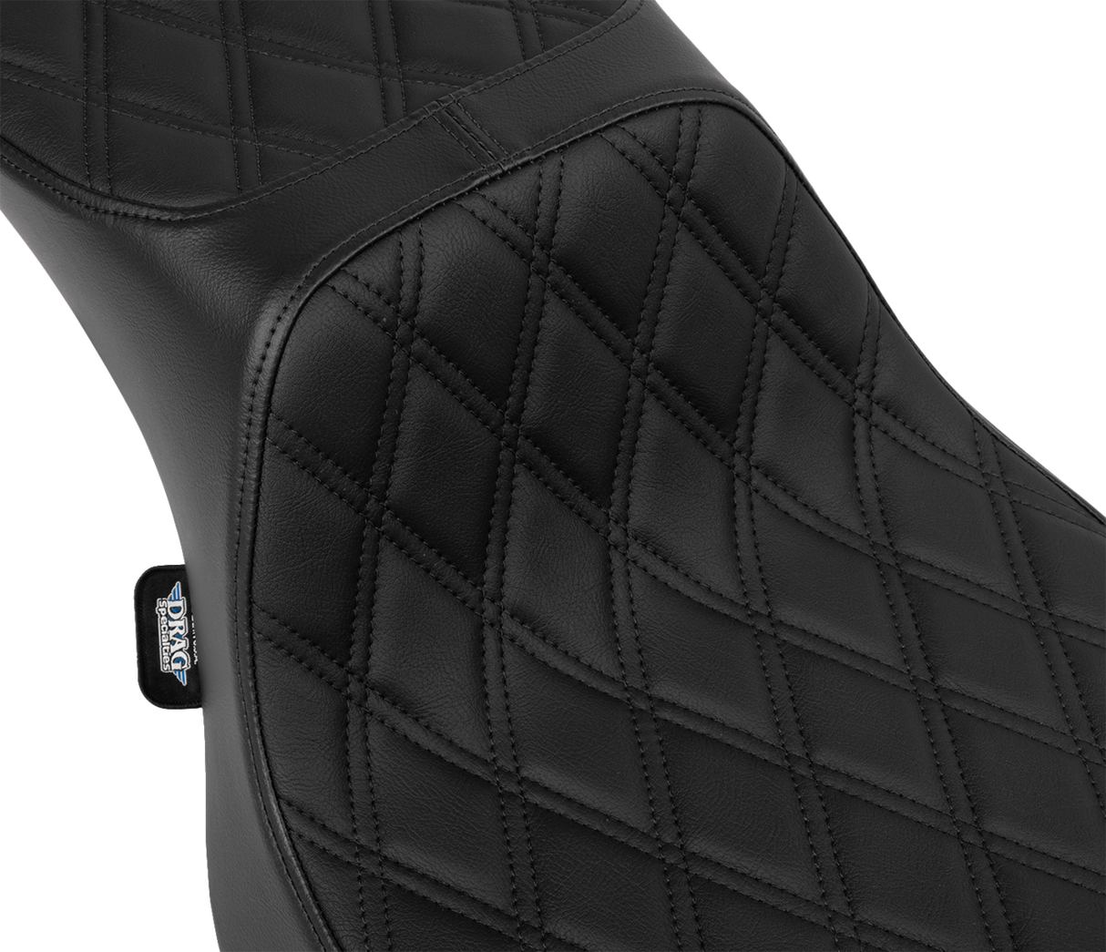 Drag Specialties Seats Performance Predator 2-Up Seat for Harley FLHX/FLTR 2023-2024 - Black Vinyl with Double Diamond Stitch - Part 4691B