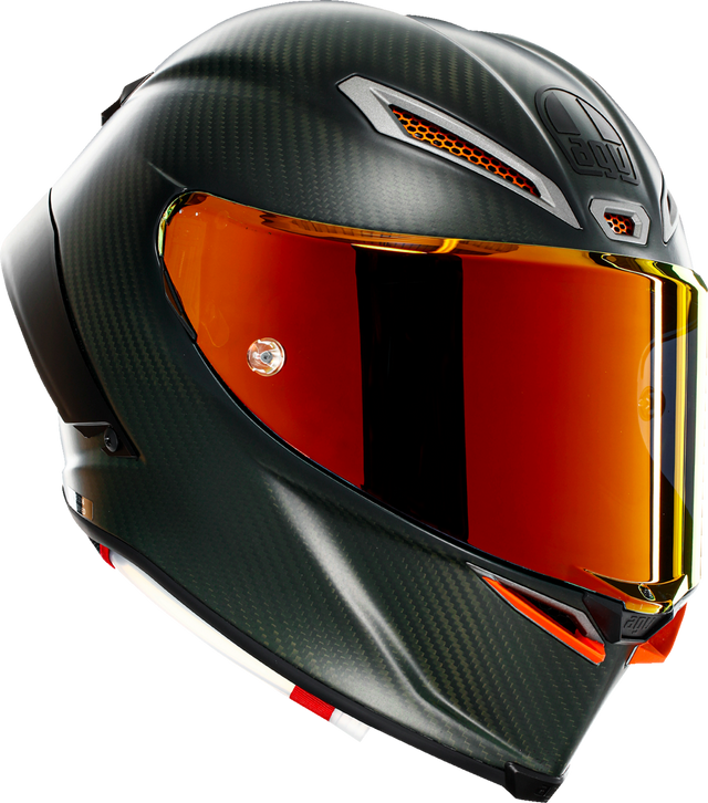 AGV Pista GP RR Electrum Helmet - Limited Edition, 2XL Fit, FIM Homologated, Carbon Fiber Shell, Titanium Double D Retention System, Vehicle Fitment: MotoGP, Superbike, Racing Motorcycles