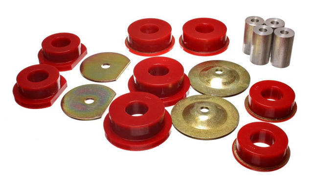 Energy Suspension Rear Subframe Bushing Set for Dodge Charger, Magnum, and Chrysler 300 (2007-2008) – Red Polyurethane
