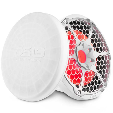 DS18 NXL-12SUB/WH 12-Inch Marine Subwoofer with RGB Lights, 350 Watts RMS, 4 Ohm Single Voice Coil, Fits Powersports Vehicles