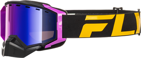 Fly Racing Zone Elite Sn Goggle Black/Pink with Purple Mirror and Plated Rose Lens