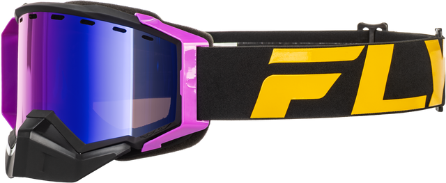 Fly Racing Zone Elite Sn Goggle Black/Pink with Purple Mirror and Plated Rose Lens