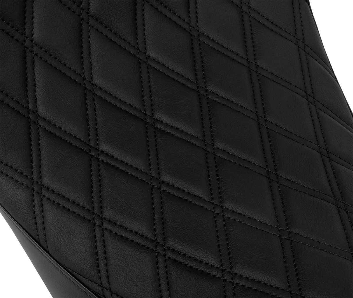 Drag Specialties Seats Solo Front Seat with Backrest Option for Harley-Davidson FL Models 2008-2023, Double Diamond Black Stitch Part 4699B