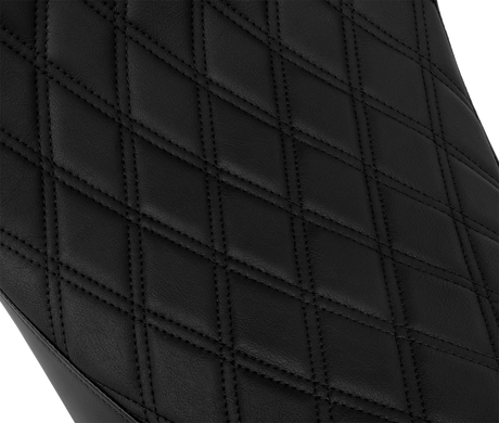 Drag Specialties Seats Solo Front Seat with Backrest Option for Harley-Davidson FL Models 2008-2023, Double Diamond Black Stitch Part 4699B