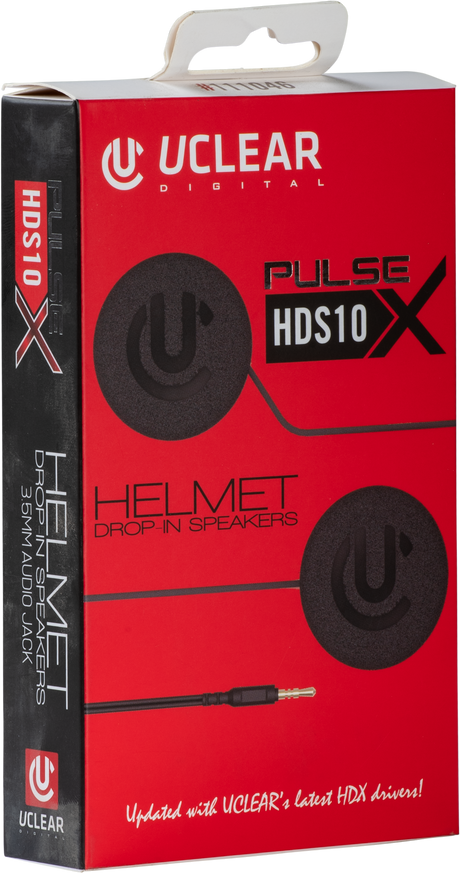 UCLEAR HDS10X Helmet Speakers with 40mm Drivers for Motorcycle Helmets, Universal Fit, 3.5mm Jack