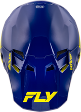 Fly Racing Formula CC Objective Helmet Navy/Yellow Large – DOT & ECE Approved Motorcycle Helmet with Adaptive Impact System for Cruiser, Touring, and Off-Road Bikes
