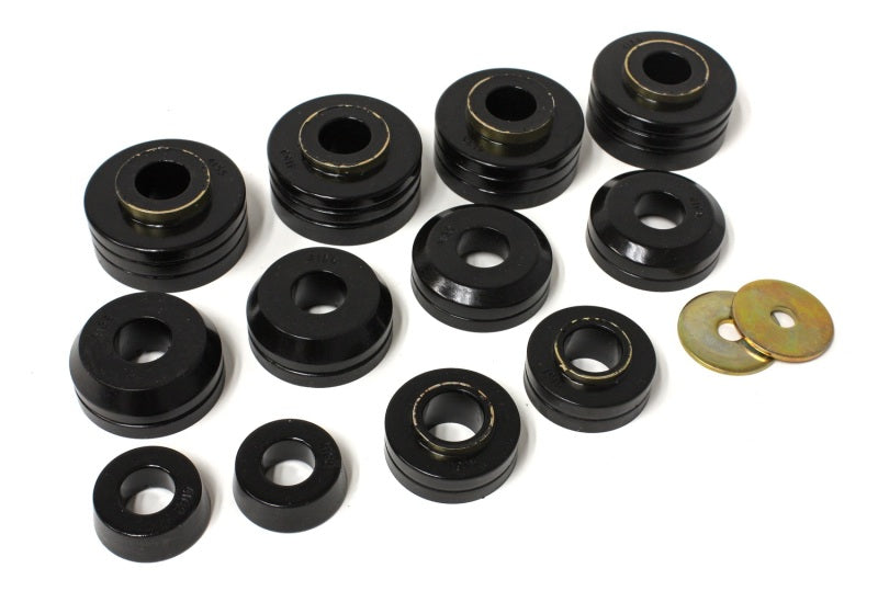 Energy Suspension Part 4.4104G Ford F-350 Body Mount Set - Black Performance Polyurethane for 1975-1977 Ford F-350