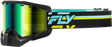 Fly Racing Focus Snow Goggle Black/Hi Vis with Green Mirror and Yellow Lens - Compatible with Snowmobile, Ski, and Snowboard Helmets
