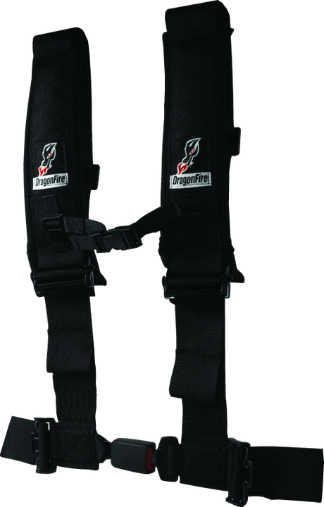 DragonFire Racing H-Style 4-Point Harness with EZ-Adjust and 3-Inch Buckle for Powersports Vehicles