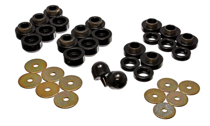 Energy Suspension 2.4107G Black Polyurethane Body Mount Set for 2005-2006 Jeep Wrangler YJ & TJ