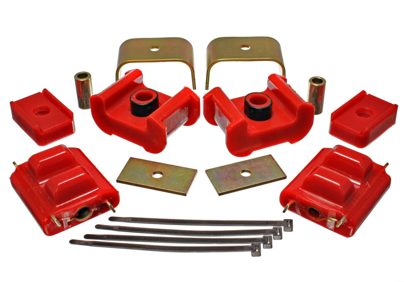 Energy Suspension 3.1124R Performance Polyurethane Motor and Transmission Mount Set for 1977-1984 GMC K25 Suburban and K2500 4WD - Red with Zinc Finish