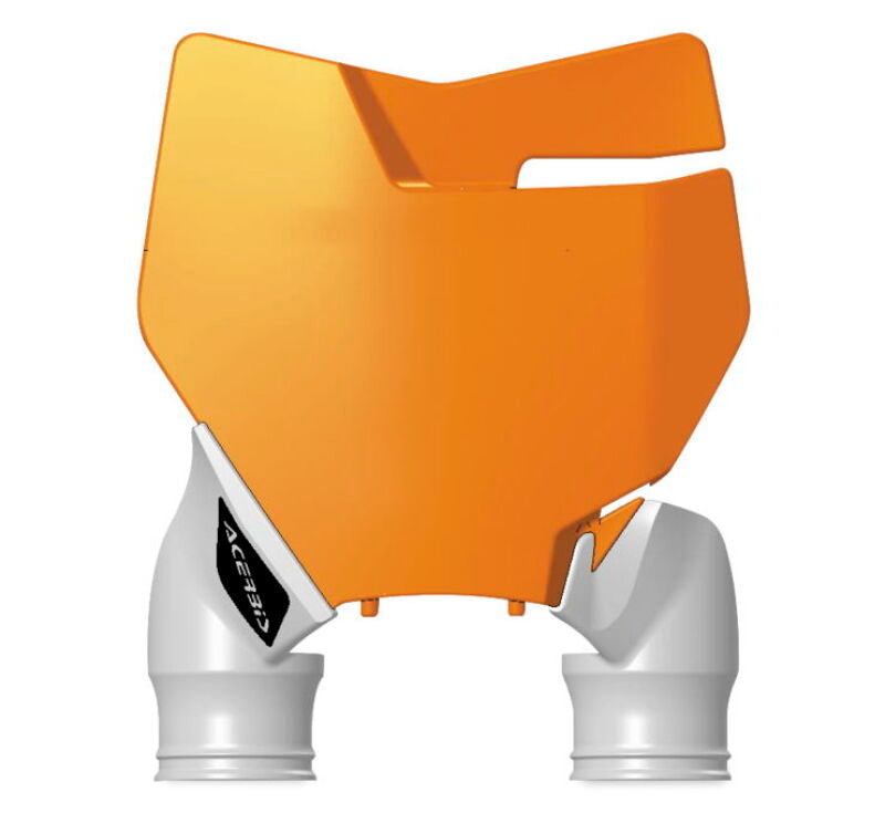 Acerbis KTM SX125/150, SX-F, XC-F, SX250, XC Raptor Front Number Plate - Orange/White | Fits 2016-2018 KTM Models