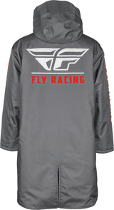 Fly Racing Pit Coat Grey/Red for Motocross and Off-Road Vehicles