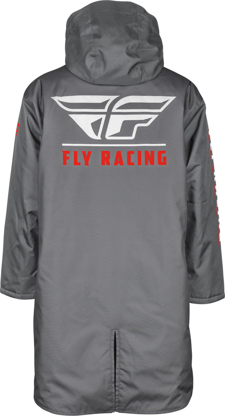 Fly Racing Pit Coat Grey/Red for Motocross and Off-Road Vehicles