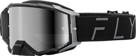 Fly Racing Zone Pro Goggle Black/Grey with Black Mirror/Smoke Lens - Compatible with ATV, Dirt Bike, and Motocross