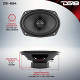DS18 ZXI-694 6x9 Inch 120W RMS 2-Way Coaxial Car Speakers with Kevlar Cones for Automotive Use