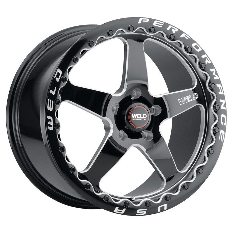 Weld S904 17x10 Ventura Beadlock Wheel with 5x115 Bolt Pattern and Gloss Black Finish