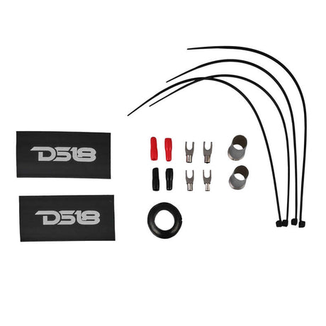 DS18 0-GA Amplifier Install Kit Advance - Red for Car Audio Systems