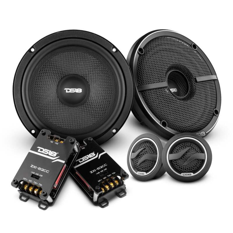DS18 ZXI-62C 6.5-inch 80W RMS 2-Way Component Speaker for Car Audio with Kevlar Cones