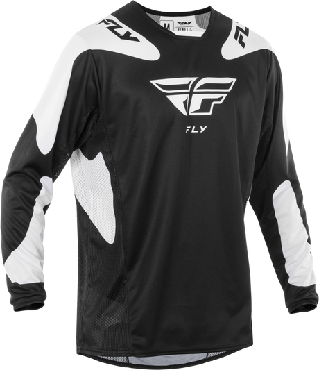 Fly Racing Kinetic Sym Jersey Black/White XL for Motocross and Off-Road Vehicles