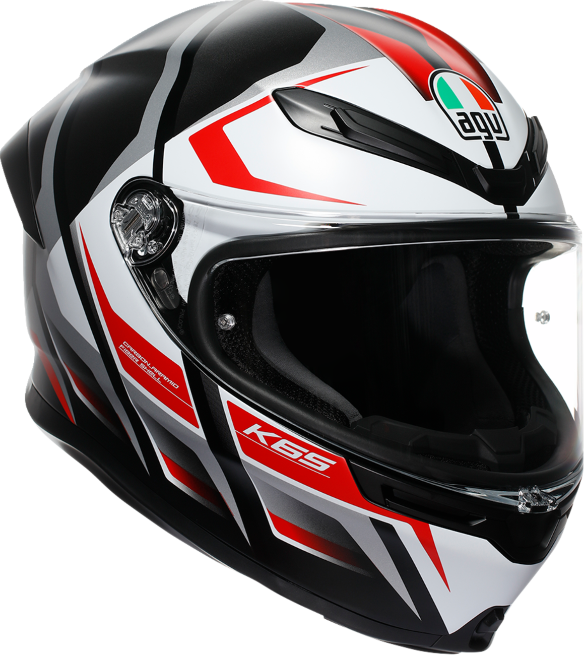 AGV K6 S Helmet - Karve Matte Black/White/Red - 2XL | Motorcycle Helmet for Sport and Touring