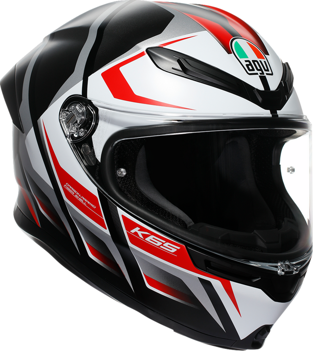 AGV K6 S Helmet - Karve Matte Black/White/Red - 2XL | Motorcycle Helmet for Sport and Touring
