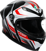 AGV K6 S Karve Matte Black/White/Red Motorcycle Helmet - XL with Advanced Ventilation and Safety Features