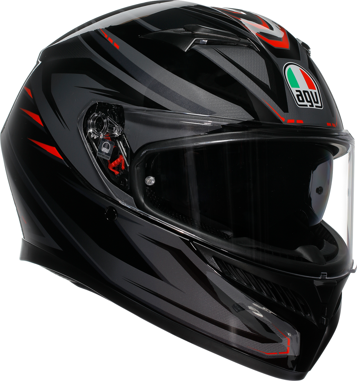 AGV K3 Helmet - Syth Black/Red - Medium | Sportbike Motorcycle Helmet with Pinlock MaxVision Visor, Ventilation, and Aerodynamic Shell for All Riding Positions
