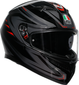AGV K3 Helmet - Syth Black/Red - Medium | Sportbike Motorcycle Helmet with Pinlock MaxVision Visor, Ventilation, and Aerodynamic Shell for All Riding Positions