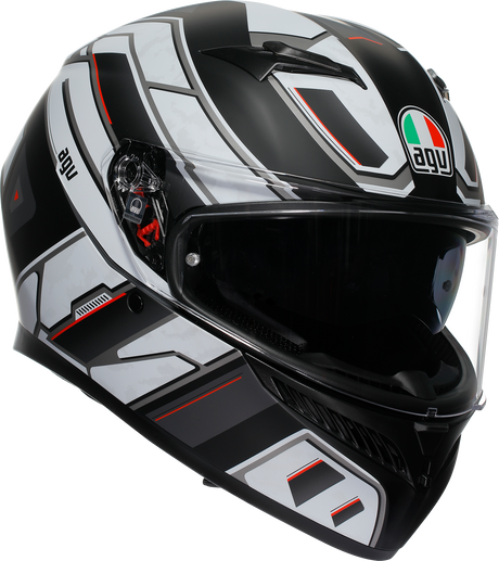 AGV K3 Helmet Rivia Matte Black/White 2XL – Motorcycle Helmet with Pinlock® and Ventilation for Sport and Touring Vehicles