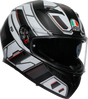 AGV K3 Helmet Rivia Matte Black/White 2XL – Motorcycle Helmet with Pinlock® and Ventilation for Sport and Touring Vehicles