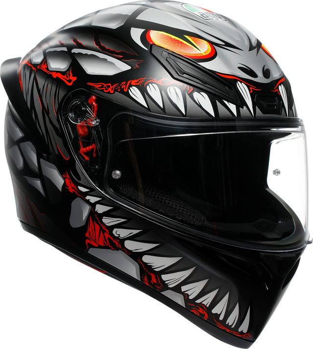 AGV K1 S Lyzard Matte Black/Gray/Red Motorcycle Helmet - Large, Fits Honda, Yamaha, Kawasaki, Suzuki, Ducati, and More
