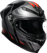 AGV K6 S Helmet Karve Matte Black/Gray/Red – Small | Designed for Sport and Racing Vehicles