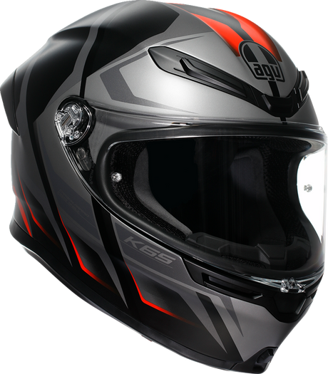 AGV K6 S Helmet Karve Matte Black/Gray/Red – Small | Designed for Sport and Racing Vehicles