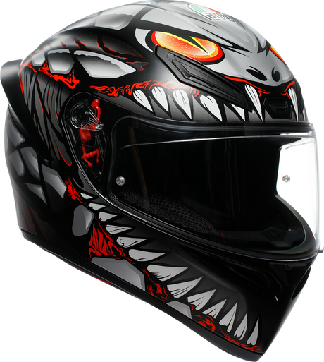 AGV K1 S Helmet Lyzard Matte Black/Gray/Red for Motorcycle and Dirt Bike - Medium