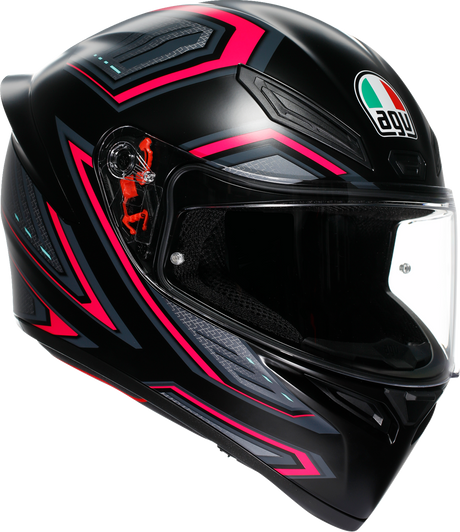 AGV K1 S Helmet - Sling Matte Black/Pink, 2XL, Compatible with Honda CBR600RR, Yamaha YZF-R3, Kawasaki Ninja 400, Suzuki GSX-R600