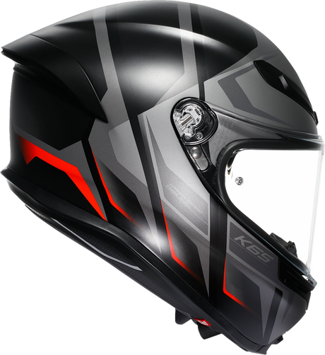 AGV K6 S Helmet Karve Matte Black/Gray/Red – Small | Designed for Sport and Racing Vehicles