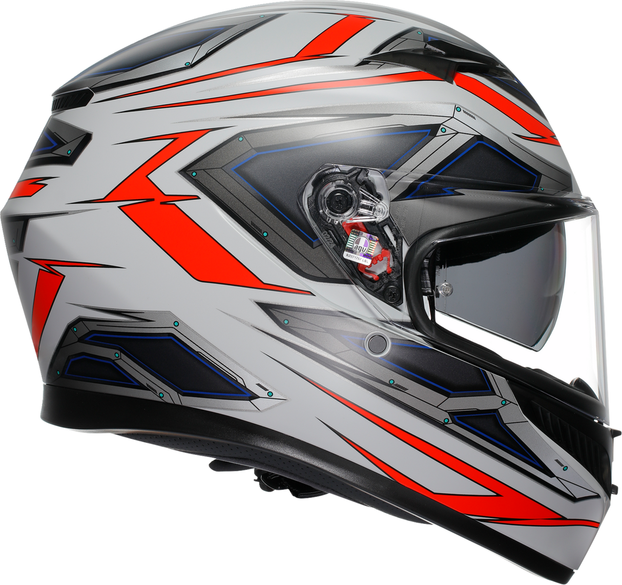 AGV K3 Helmet Space Matte White/Red Fluo 2XL - Motorcycle Helmet with Pinlock® 70 MaxVision™ Lens, Ventilation, and Glasses Compatibility for Cruiser, Sportbike, Touring Vehicles