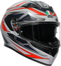 AGV K3 Helmet Space Matte White/Red Fluo XL - Motorcycle Helmet for Sport and Touring Vehicles