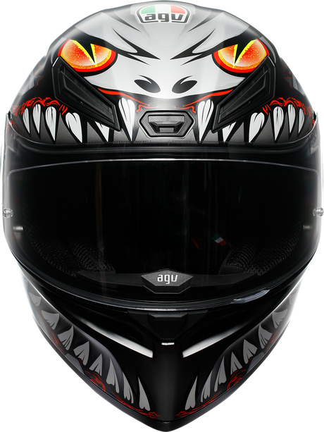AGV K1 S Lyzard Motorcycle Helmet - Matte Black/Gray/Red for Cruiser, Sportbike, and Touring Bikes - XL 2118394003-044-XL