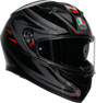 AGV K3 Helmet Syth Black/Red 2XL – Motorcycle Helmet for Sport and Touring Bikes