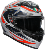 AGV K3 Helmet Space Matte White/Red Fluo - Large - Compatible with Honda CBR600RR, Yamaha YZF-R6, Kawasaki Ninja ZX-6R, Suzuki GSX-R600, and more